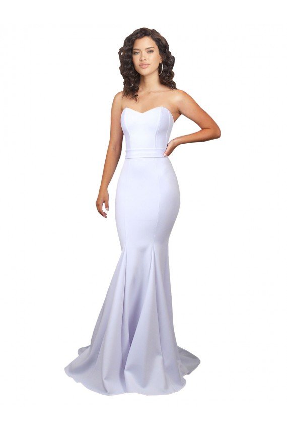 Shop Simple Long Strapless Sweetheart Mermaid Crepe Beach Wedding Dress Sydney