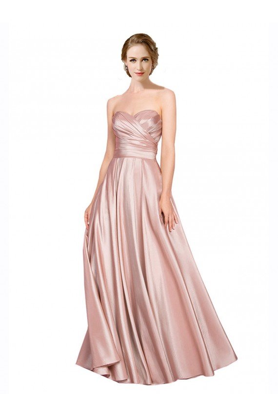 Shop Long Plated Strapless Sweetheat Formal Stretch Satin Bridesmaid Dress / Prom Dress Sydney