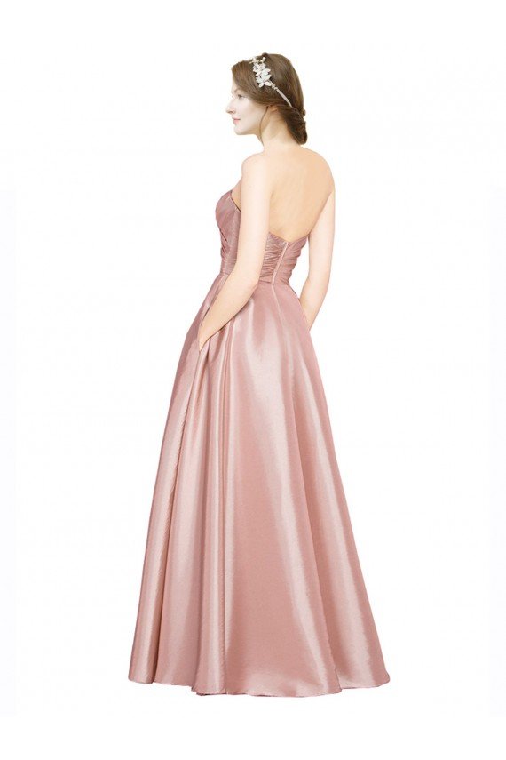 Shop Long Plated Strapless Sweetheat Formal Stretch Satin Bridesmaid Dress / Prom Dress Sydney