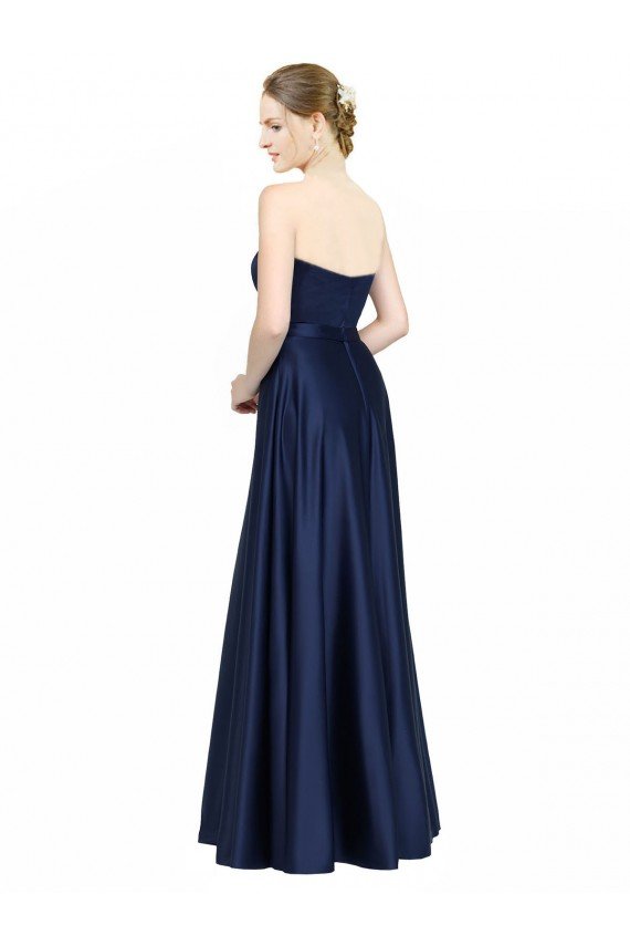 Shop Floor Length Sweetheart Neckline Formal Stretch Satin Bridesmaid Dress with Belt Sydney