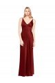 Shop Full Length Long Formal Stretch Satin Slip Bridesmaid Dress / Prom Dress V-Back Sydney