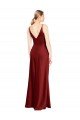 Shop Full Length Long Formal Stretch Satin Slip Bridesmaid Dress / Prom Dress V-Back Sydney