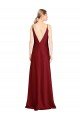 Shop Floor Length Deep V-Back Formal Stretch Satin Bridesmaid Dress / Prom Dress with Front Slit Sydney