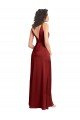 Shop Faux Surplice Neckline Long Slim A-Line Formal Stretch Satin Bridesmaid Dress / Prom Dress Sydney