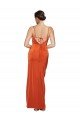Shop Front Cowl Neck Long Floor Length Formal Stretch Satin Bridesmaid Dress / Prom Dress with High Side Split Sydney
