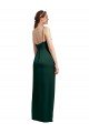 Shop Sleek Straight Neckline Long Wrap Formal Stretch Satin Bridesmaid Dress / Prom Dress with Angled Pleats Sydney