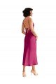 Shop Midi Length V-Neck Short Formal Stretch Satin Bridesmaid Dress / Cocktail Prom Dress with Low Scoop Back Sydney
