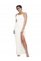 Shop High Neck Formal Stretch Satin Bridesmaid Dress / Prom Dress with Low Back and Side Slit Sydney