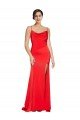 Shop Low Back Cowl Neck Formal Stretch Satin Bridesmaid Dress / Prom Dress with High Side Slit Sydney