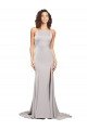 Shop High Neck Low Back Long Full Length Formal Stretch Satin Bridesmaid Dress / Prom Dress Sydney