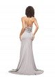 Shop High Neck Low Back Long Full Length Formal Stretch Satin Bridesmaid Dress / Prom Dress Sydney