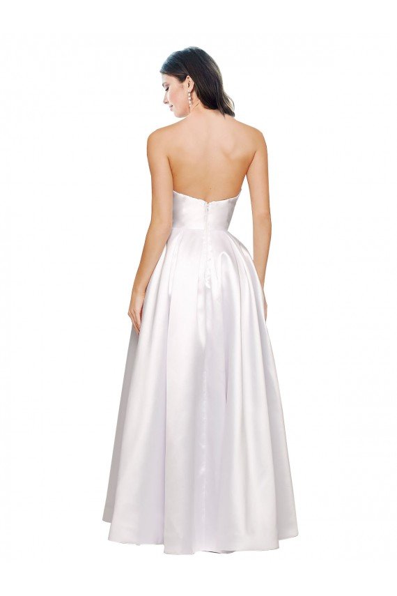 Shop Full Length Strapless V-Cutout Formal Stretch Satin Bridesmaid Dress / Prom Dress Sydney