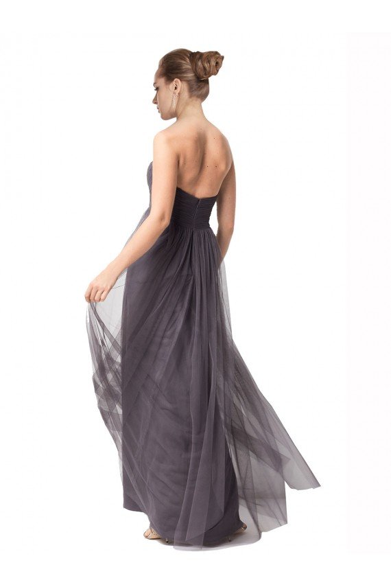 Long Sweetheart Tulle Bridesmaid Dress with Shirred Criss Cross Bodice Sydney