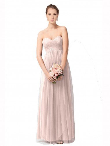 Long Sweetheart Tulle Bridesmaid Dress with Shirred Criss Cross Bodice Sydney