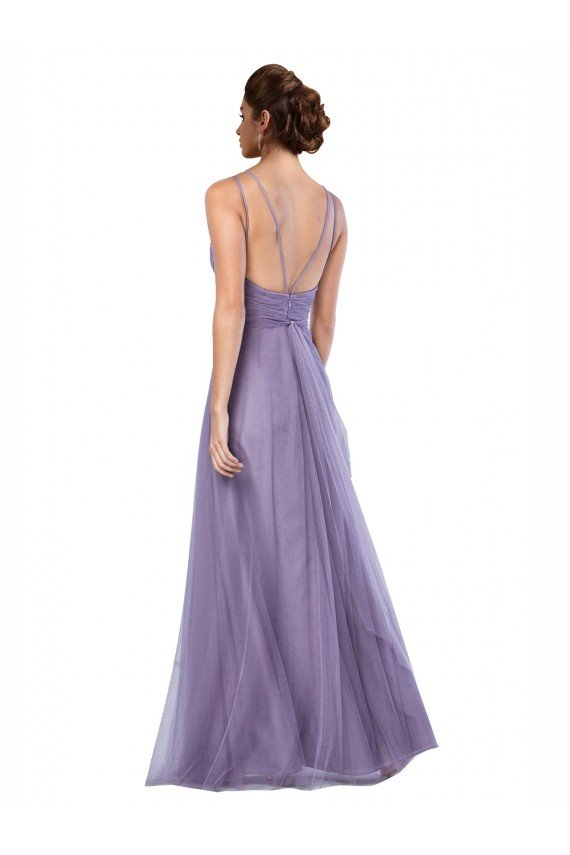 Shop Flowy A-Line Tulle Bridesmaid Dress with Double Straps and V-Neck Sydney