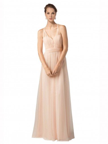 Shop Sweetheart A-Line Tulle Bridesmaid Dress with Shirred Bodice Sydney