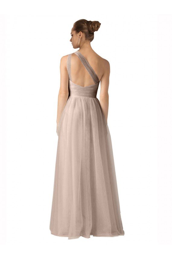 Illusion One Shoulder Tulle Bridesmaid Dress with Shirred Bodice Sydney