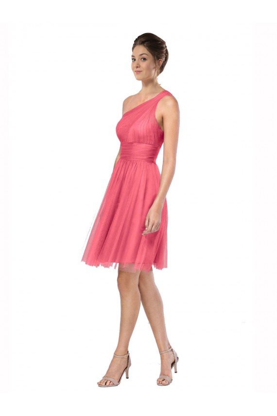 Shop One Shoulder Short Knee Length Tulle Bridesmaid Dress Sydney