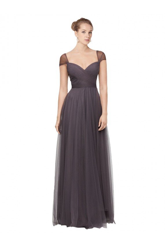 Sweetheart Neckline Long Tulle Bridesmaid Dress with Straps Sydney
