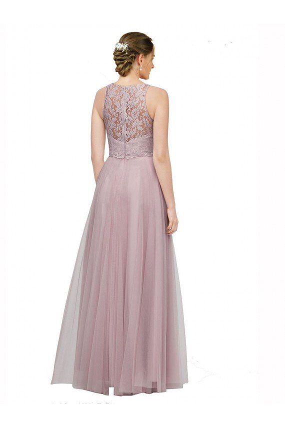 Shop High Neck Long Tulle Bridesmaid Dress with Lace Bodice Sydney