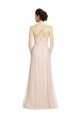 Shop Long Draped Back A-Line Tulle Bridesmaid Dress with Pleated Bodice Sydney