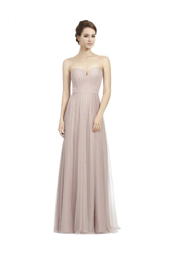 Shop Long Strapless Tulle Bridesmaid Dress with Pleated Bodice Sydney