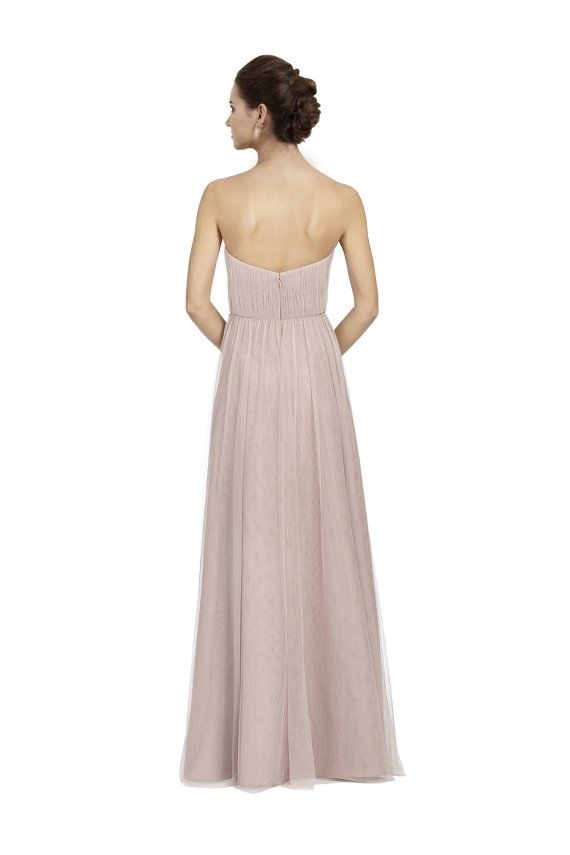 Shop Long Strapless Tulle Bridesmaid Dress with Pleated Bodice Sydney
