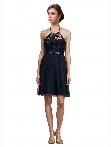 Shop High Neck Illusion Bodice Bridesmaids Dress Sydney
