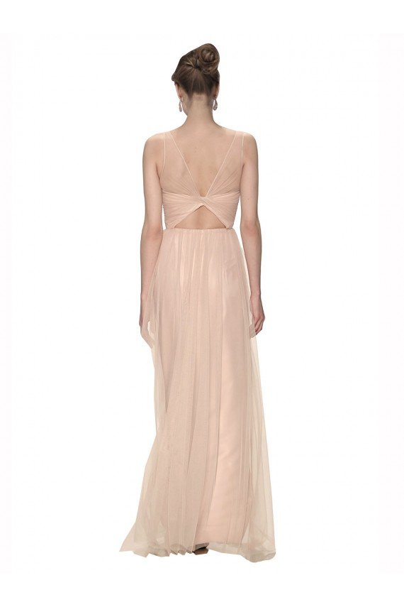 Shop Long Tulle Bridesmaid Dress with Illusion Neck Sydney