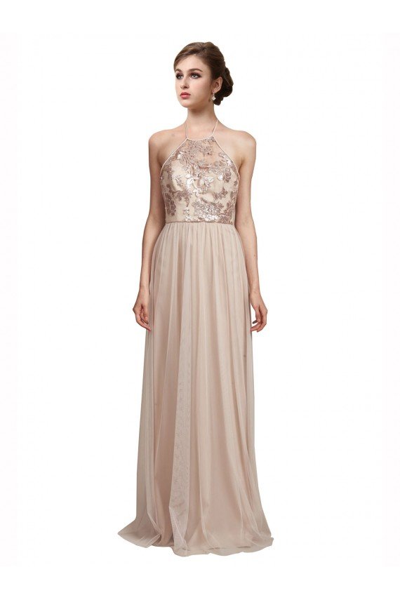 Shop Sweetheart Tulle Bridesmaid Dress with High Neck Illusion Bodice Sydney