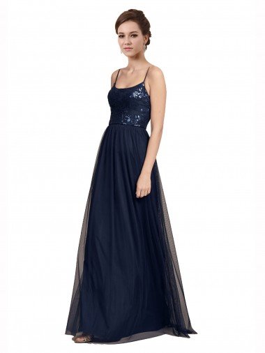 Shop Spaghetti Strap Tulle Bridesmaids Dress with Ballerina Neckline Sydney