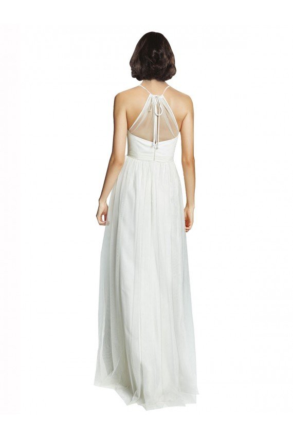 Shop High Neckline Long Tulle Bridesmaid Dress with Illusion Front Sydney