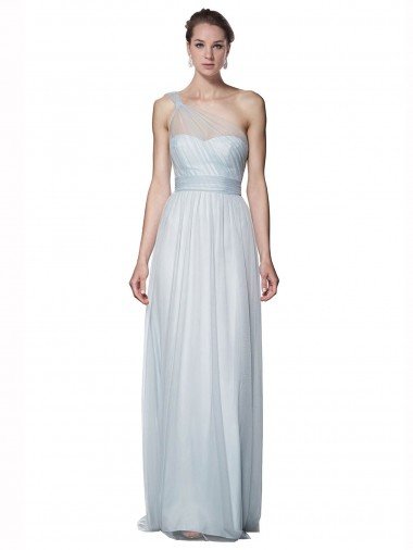 Shop One Shoulder Illusion Tulle Bridesmaid Dress with Knot Detail Sydney
