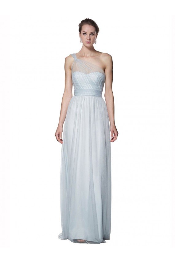 Shop One Shoulder Illusion Tulle Bridesmaid Dress with Knot Detail Sydney