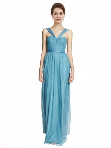 Shop Floor Length Inverted V-Neck Tulle Bridesmaids Dress Sydney