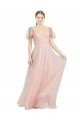 Shop Long V-Neck Flutter Sleeves Tulle Bridesmaid Dress Sydney