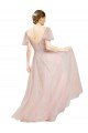 Shop Long V-Neck Flutter Sleeves Tulle Bridesmaid Dress Sydney