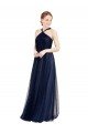 Shop Floor Length Long Halter Pleated Tulle Bridesmaid Dress Sydney
