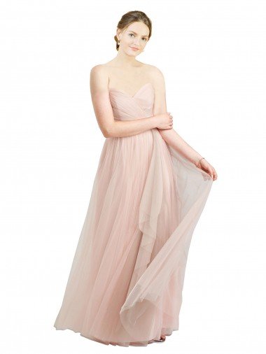Long Floor Length Sweetheart Pleated Tulle Bridesmaid Dress Sydney