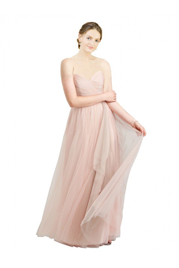 Shop Long Floor Length Sweetheart Pleated Tulle Bridesmaid Dress Sydney