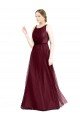 Shop Sleeveless Boat Neck Long Pearl Tulle Bridesmaid Dress with Keyhole Back Sydney