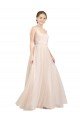 Scooped Neckline Long Tulle Bridesmaid Dress with Open Back Sydney