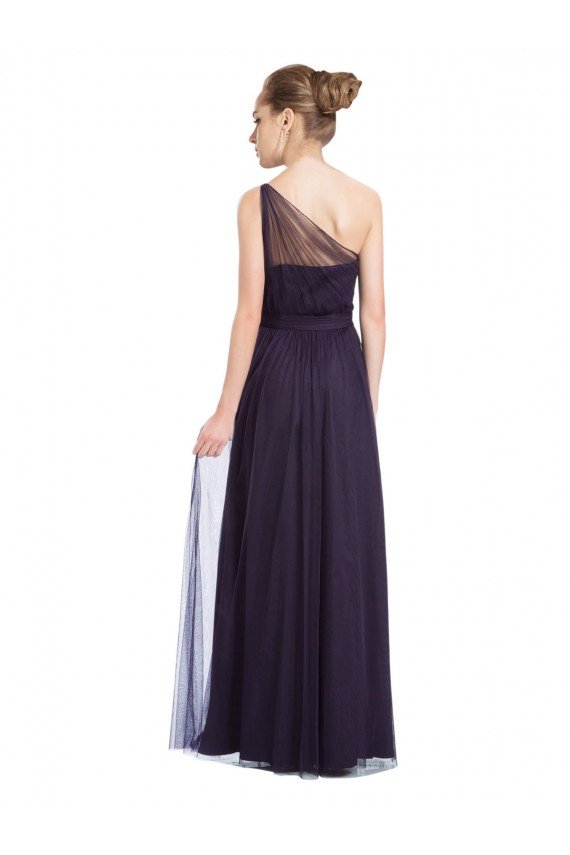 Shop Ruched Long Soft Tulle Bridesmaid Dress with Sheer Netting Shoulder Strap Sydney