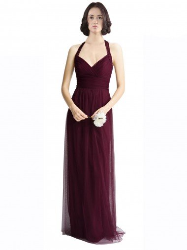 Shop Long Tulle Bridesmaid Dress with Criss-Cross Bodice and Self Straps Sydney