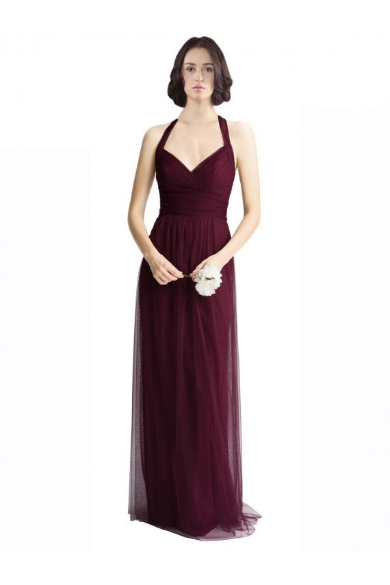 Shop Long Tulle Bridesmaid Dress with Criss-Cross Bodice and Self Straps Sydney