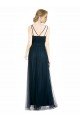 Shop Full Length Long Tulle Bridesmaid Dress with V-Neck Criss-Cross Ruched Top Sydney
