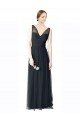Long Tulle Bridesmaid Dress with Illusion Shoulder Straps and V-Back Sydney
