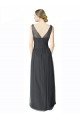 Long Tulle Bridesmaid Dress with Illusion Shoulder Straps and V-Back Sydney