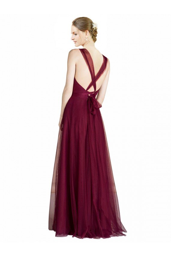 Shop Long Sweetheart Tulle Bridesmaid Dress with Straps and Criss Cross Back Sydney