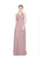 Shop Ruffled Halter V-Neck Long Tulle Bridesmaid Dress with Pleats Sydney